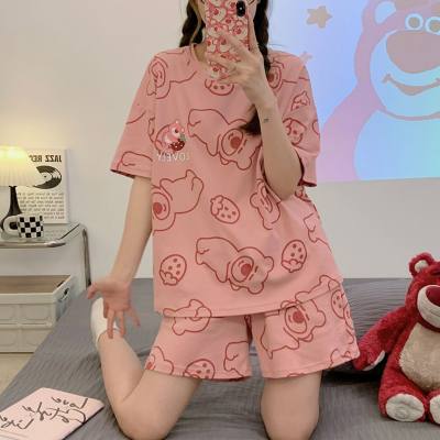 New style pajamas women summer short-sleeved shorts cotton suit student sweet cute cartoon ladies home clothes