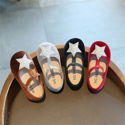 Leather shoes star candy suede soft sole cute baby shoes fashionable princess shoes