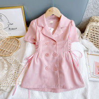 Very Fishy Girls' Jacket Summer Style Baby Girl White Puff Sleeve Suit Dress EX888  Pink