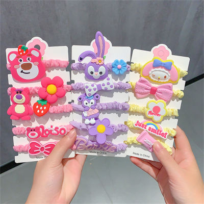 Children's 3D cartoon pattern 5-piece hair band and hair rope