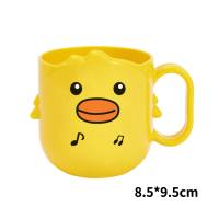 Little yellow duck infant children 304 stainless steel tableware newborn baby cartoon anti-fall not hot with handle soup bowl  Multicolor