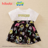 هيبوبي × سبونجبوب بيبي جيرل فستان مطبوع عليه رسوم كرتونية لطيفة - Hibobi