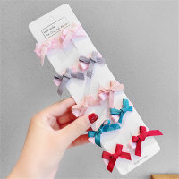 10 horquillas decorativas con lazo a rayas para niñas  Multicolor