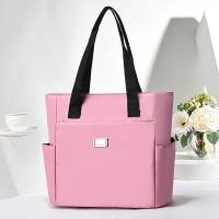 Ein-Schulter-Damentasche, einfache und vielseitige, große Pendlertasche mit mehreren Taschen, modische Mama-Stofftasche  Rosa