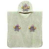 Mantella con cappuccio per asciugamano da bagno per bambini in pile corallo stile stella  Multicolore