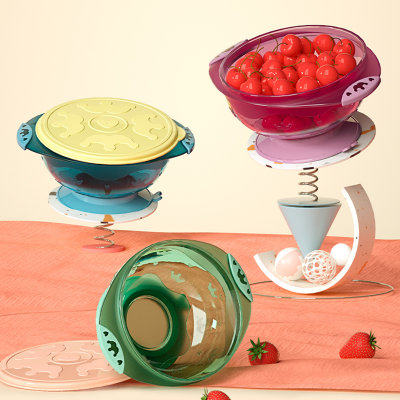Children's cutlery baby sucker bowl learn to eat anti-drop bowl infant supplementary food bowl