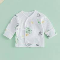 Newborn baby four seasons bottoming newborn baby double layer belly protection anti-scratch half back clothes baby autumn clothes underwear tops  Multicolor