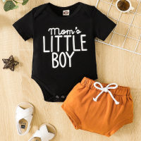 Summer Infant and Child Harness Suit 2023 New Boy Triangle Bag Short Sleeve Shorts Two-piece Set Cross-Border Foreign Trade  Black