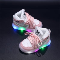 Children's color matching high top light up sneakers  Pink