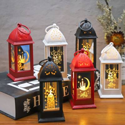 LED portable Arabic lantern, small oil lamp, LED candle lamp, Middle Eastern festival candle holder, wind lamp, crafts ornaments