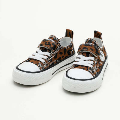 Chaussures en toile à motif léopard pour enfant