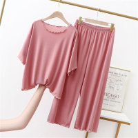 Wood ear edge ice silk home clothes and pajamas  Pink