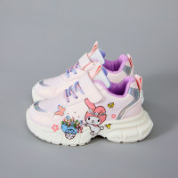 Zapatillas de deporte con patrón de dibujos animados de conejo lindo para niña y niño  Rosado