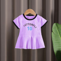 2022 neues Sommerkleid für Mädchen, modisches Baby-Prinzessinnenkleid, kleiner Säuglingsrock im koreanischen Stil, lässiges Nachthemd  Lila