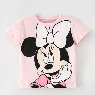 Malwee children's T-shirt summer new European and American small children's casual round neck cute girls short-sleeved tops