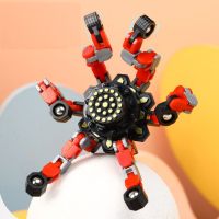Decompression Toys Fidget Spinner Transformable Rotary Robot  Red