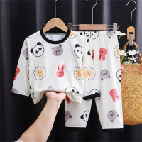 Boys' new children's clothing home clothes soft skin-friendly medium and large children's pajamas long-sleeved suit  White