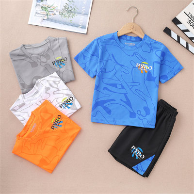 New summer children's basketball suits for boys and girls sportswear quick-drying short-sleeved shorts for middle and large children two-piece suit