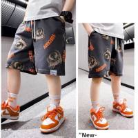 Children's clothing boys' summer pants 2024 new medium and large children's summer shorts boys' medium pants thin section five-point pants trendy  Gray