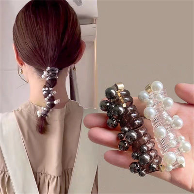 Children's twisted pearl hair rope