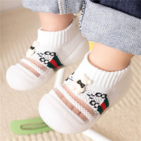 Chaussettes respirantes à motif d'ours pour enfants, chaussures pour tout-petits  blanc