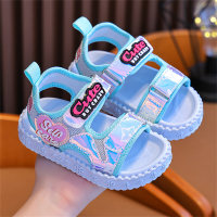 Glänzende Sandalen mit Klettverschluss für Kinder  Blau