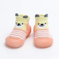 Toddler Stripe Pattern Cartoon Animal Pattern Sock Shoes  Pink