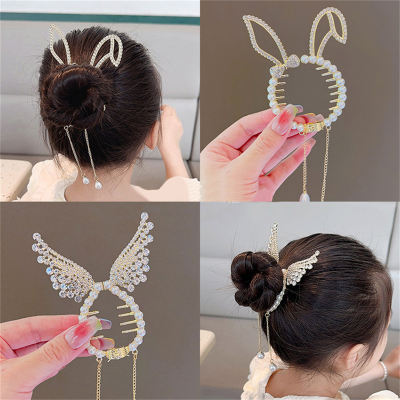 Girls' Wing Style Bead Decor Hair Comb