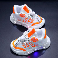 Zapatillas de baloncesto infantiles luminosas y transpirables.  Blanco
