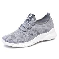 Shoes women new style casual fashion running shoes flying woven breathable women's shoes soft sole trendy sports shoes women  Gray