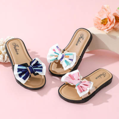 Toddler Girl Open Toed Bowknot Decor Sandals