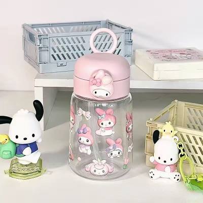 Cute cartoon Sanrio water cup student high value girl heart niche simple design portable plastic water cup