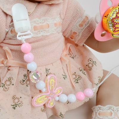 Oil drip butterfly anti-drop chain tooth glue pacifier chain pacifier anti-lost rope