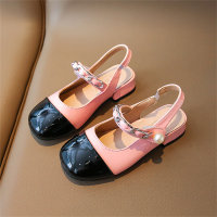 Baotou Pearl Sandals New Little Girls Soft Sole Princess Shoes  Pink