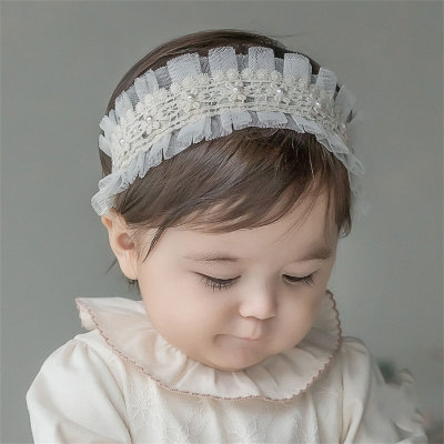 Baby Solid Color Sweet Lace Floral Decor Headwear