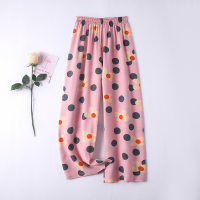 Summer girls straight wide-leg pants breathable pants loose large size home pajamas casual pants  Pink