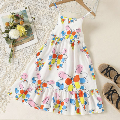 Kid Girl Butterfly Print Dress