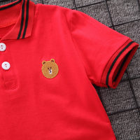 Polo da ragazzo T-shirt a maniche corte nuova tuta sportiva estiva per bambini in due pezzi  Rosso