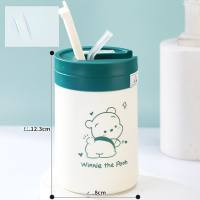 Thickened sealed heat-resistant glass cup light luxury bear straw cup  Multicolor