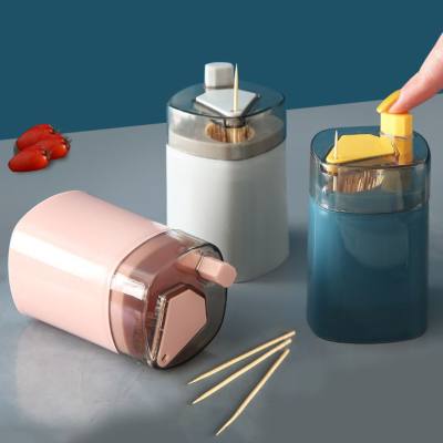 Push-type automatic pop-up toothpick box portable