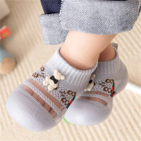 Calcetines transpirables con patrón de oso para niños Zapatos para niños pequeños  gris