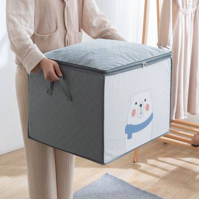 Large capacity quilt storage bag household clothing storage quilt moving packing non-woven storage basket