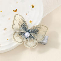 Girls' Pearl Decor Butterfly Style Hairpin  Gold-color