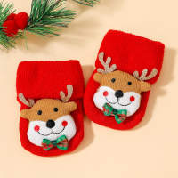 Calcetines tobilleros estilo navideño para niños  borgoña