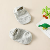Einfarbige, rutschfeste Baby-Socken aus reiner Baumwolle  Grau