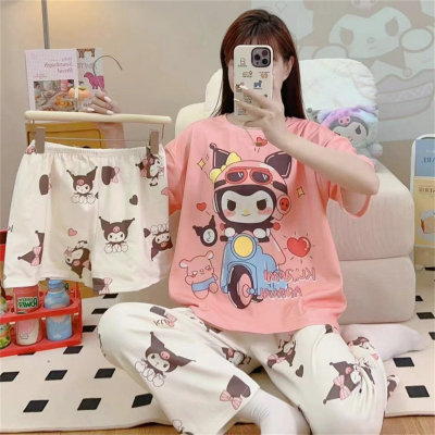 Teenage girls three piece cartoon pajamas set