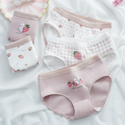5-pack cute children's student underwear girls pure cotton medium and large children's combination