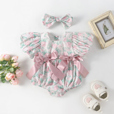 Baby summer clothes, baby girl clothes, summer thin, super cute princess full moon one hundred days one year old one-piece bodysuit summer