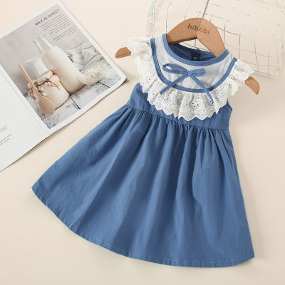 Toddler Girl Cute Ruffle Solid Color Dress