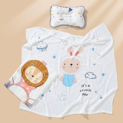 Infant bamboo fiber a-type blanket bath towel cold blanket cartoon baby spring and summer air conditioning blanket children's nap blanket